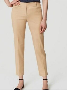 LOFT Slim Cropped Ankle Pants in Tan